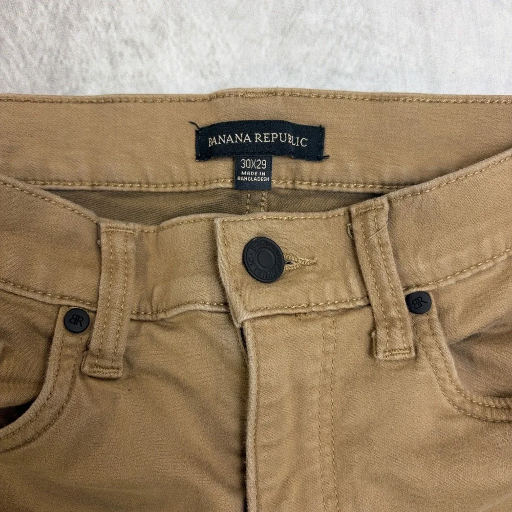 Banana Republic‎ Mens Slim Fit Traveler Pants Khaki Tan Chino 30x29